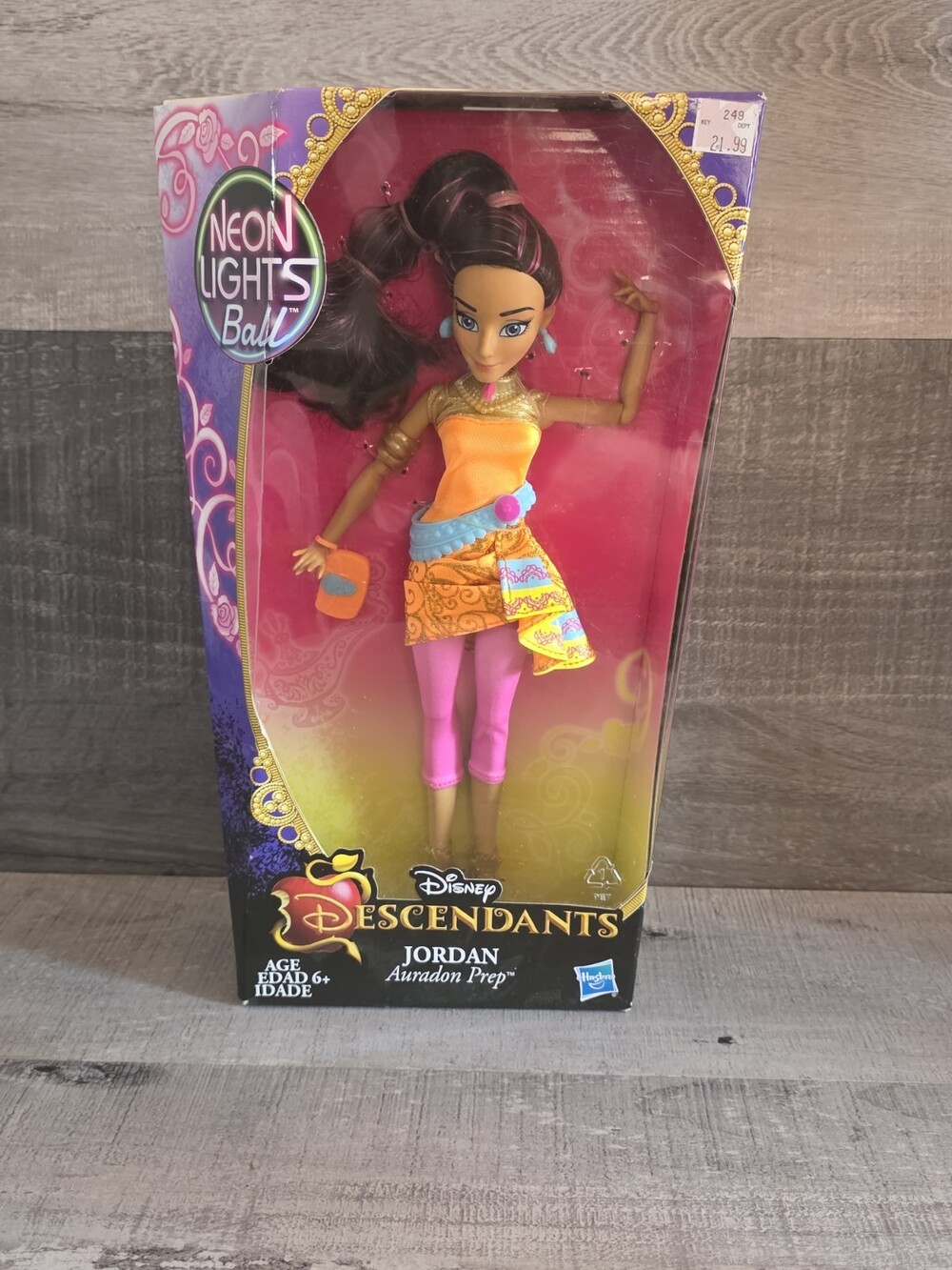 Disney Descendants JORDAN Neon Lights Ball Doll Auradon Prep New b110